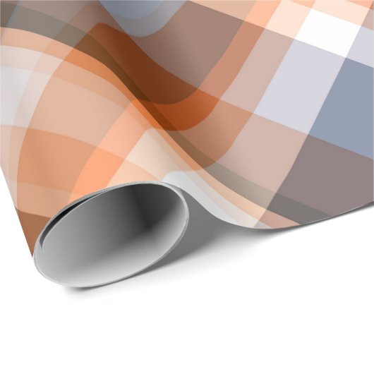 Orange Gray Peach Stripes Muster Geschenkpapier (Rolleneckpunkt)