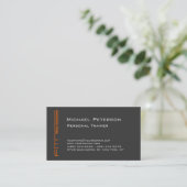 Orange Gray Personal Trainer Sport Business Card Visitenkarte (Stehend Vorderseite)