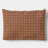 Orange Gray Plaid Classic Pattern Retro Zubehörtasche (Rückseite)