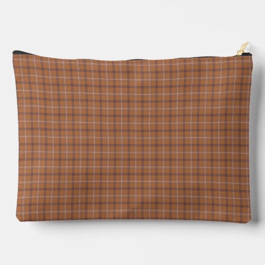 Orange Gray Plaid Classic Pattern Retro Zubehörtasche (Rückseite)