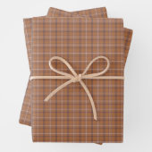 Orange Gray Plaid Classic Pattern Rustic Geschenkpapier Set (Beispiel)