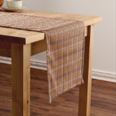 Orange Gray Plaid Classic Pattern Table Runner Kurzer Tischläufer (Beispiel)