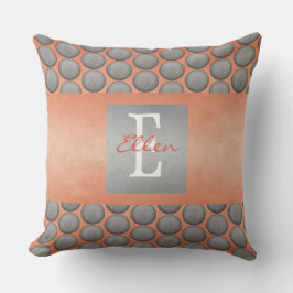 Orange & Gray Polka Dot Pattern Kissen