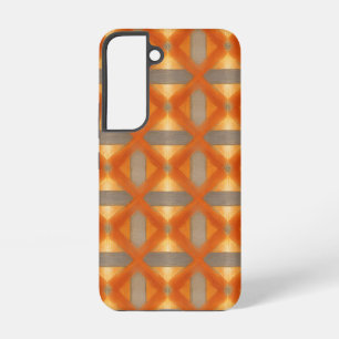Orange & Gray Retro Geometric Vintag Modern Samsung Galaxy Hülle