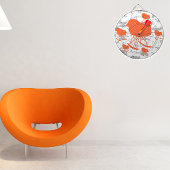 Orange & Gray Silhouette Mitte des 20. Jahrhundert Dartscheibe