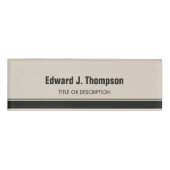 Orange Gray Simple Border Namenschild (Vorderseite)
