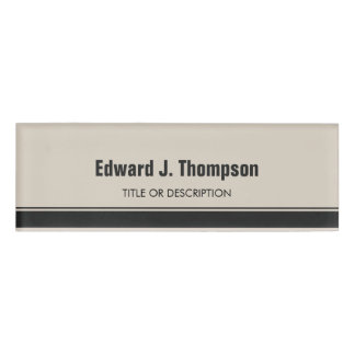 Orange Gray Simple Border Namenschild