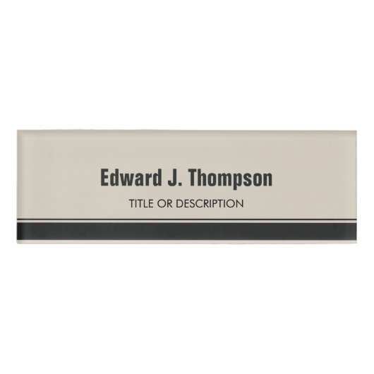 Orange Gray Simple Border Namenschild (Vorderseite)