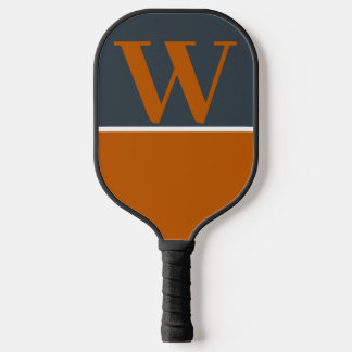 Orange & Gray Uni Monogram Pickleball Paddle