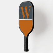 Orange & Gray Uni Monogram Pickleball Paddle (Links)