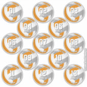 orange gray volleyball team stickers 13 athletes aufkleber (Vorderseite)