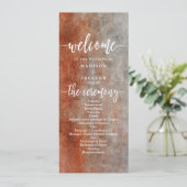 Orange Gray Watercolor Hochzeitsprogramm für Herbs Programm (Stehend Vorderseite)