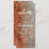 Orange Gray Watercolor Hochzeitsprogramm für Herbs Programm (Vorne/Hinten)