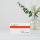 Orange Gray White Consultant Business Card Visitenkarte (Stehend Vorderseite)