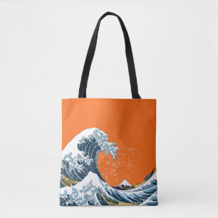 Orange Great Wave off Kanagawa Moderner Pop Tasche
