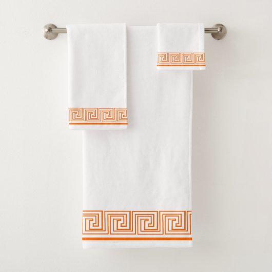 Orange Grecian Frieze Design Badhandtuch Set (Insitu)