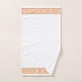 Orange Grecian Frieze Design Badhandtuch Set (Handtuch)