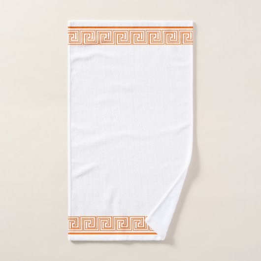 Orange Grecian Frieze Design Badhandtuch Set (Handtuch)