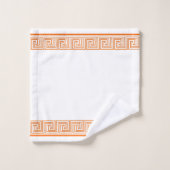 Orange Grecian Frieze Design Badhandtuch Set (Waschlappen)