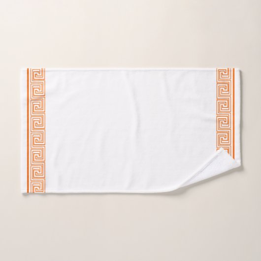 Orange Grecian Frieze Design Badhandtuch Set (Handtuch)