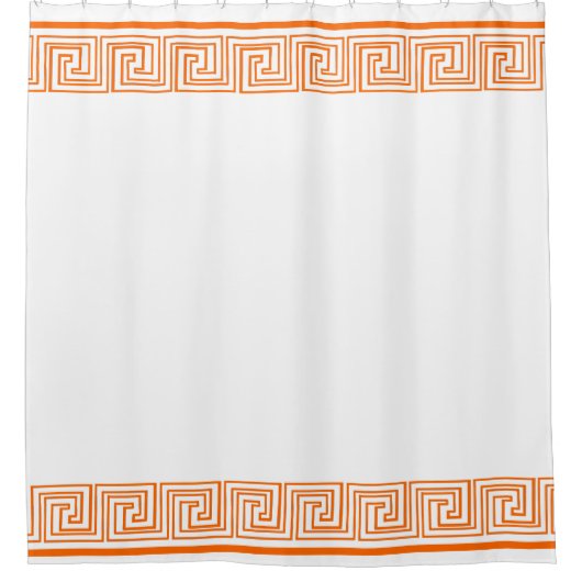 Orange Grecian Frieze Design Duschvorhang (Vorderseite)