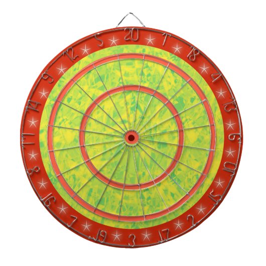 Orange Green and Yellow Star Regulation Dart Board Dartscheibe (vorne)