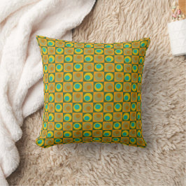 Orange Green Aquamarin Square Dot Geometric Patter Kissen