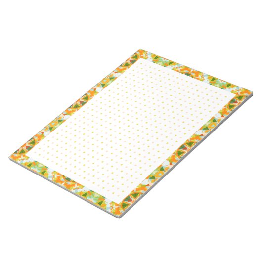 Orange Green Back to School Dot Grid BuJo Planer Notizblock (angewinkelt)