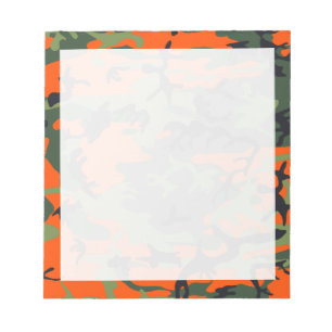 Orange, Green, Black Camouflage Camouflage Notizblock