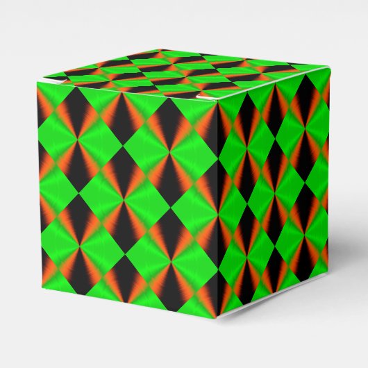 Orange Green Black Cool Modern Pattern Geschenkschachtel (Vorderseite)