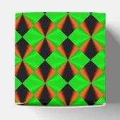 Orange Green Black Cool Modern Pattern Geschenkschachtel (Oben)