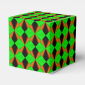 Orange Green Black Cool Modern Pattern Geschenkschachtel (Rückseite)