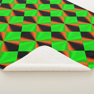 Orange Green Black Cool Pattern Sherpadecke