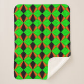 Orange Green Black Cool Pattern Sherpadecke (Vorderseite)