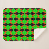 Orange Green Black Cool Pattern Sherpadecke (Vorderseite (Horizontal))