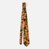 Orange Green Black Digital Camouflage Pattern Krawatte (Rückseite)
