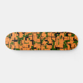 Orange Green Black Digital Camouflage Pattern Skateboard (Horizontal)