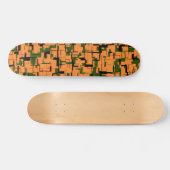 Orange Green Black Digital Camouflage Pattern Skateboard (Horizontal)