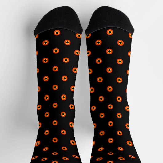 Orange Green Black Pattern Socken (Oben)