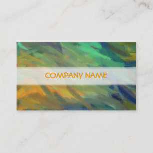 Orange Green Blue Abstrakt Art Malerei Visitenkarte