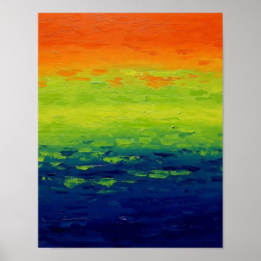 Orange Green Blue Abstrakt Art Poster (Vorne)