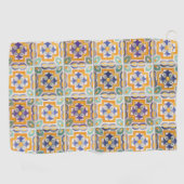 Orange-Green-Blue Tile Golf Handtuch (Horizontal)