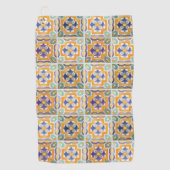 Orange-Green-Blue Tile Golf Handtuch (Vorderseite)