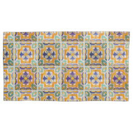 Orange-Green-Blue-Tile-Pillowcase Kissenbezug