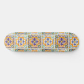 Orange-Green-Blue-Tile-Skateboard Skateboard (Horizontal)