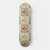 Orange-Green-Blue-Tile-Skateboard Skateboard (Vorderseite)