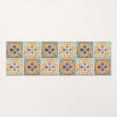 Orange-Green-Blue Tile Yoga Mat Yogamatte (Rückseite (Horizontal))