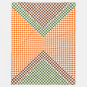 ORANGE GREEN & BROWN KARIERT PATTERN FLEECEDECKE (Vorderseite)
