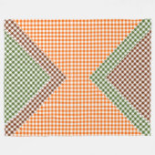 ORANGE GREEN & BROWN KARIERT PATTERN FLEECEDECKE (Vorderseite (Horizontal))