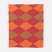 Orange Green Checkered Diamond Fleecedecke (Vorderseite)